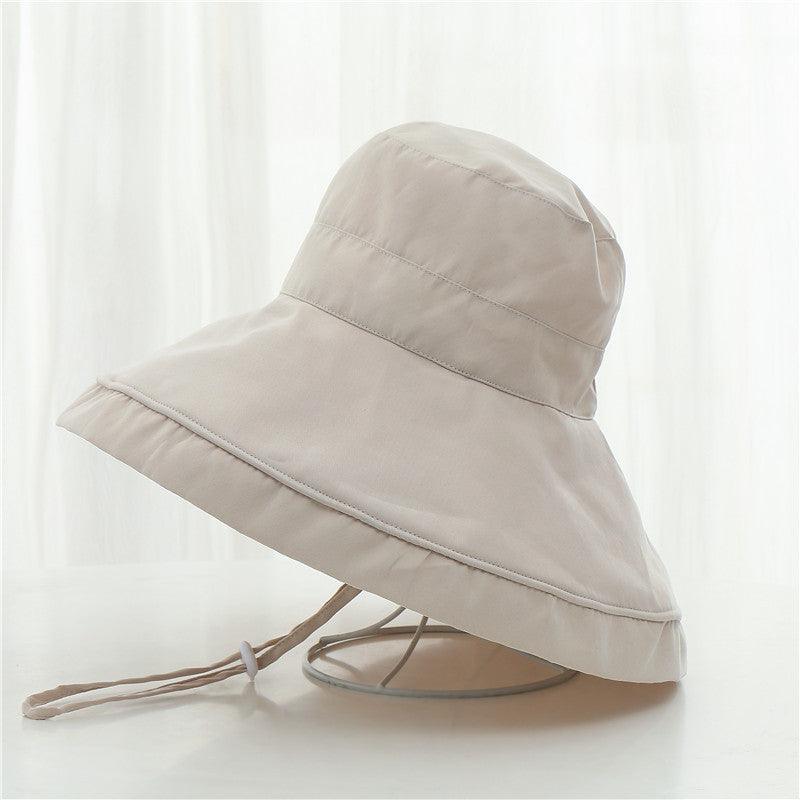 Japanese pot cap outdoor sun sunshade female summer fisherman hats sun hat solid color big parchment hat - ItemBear.com