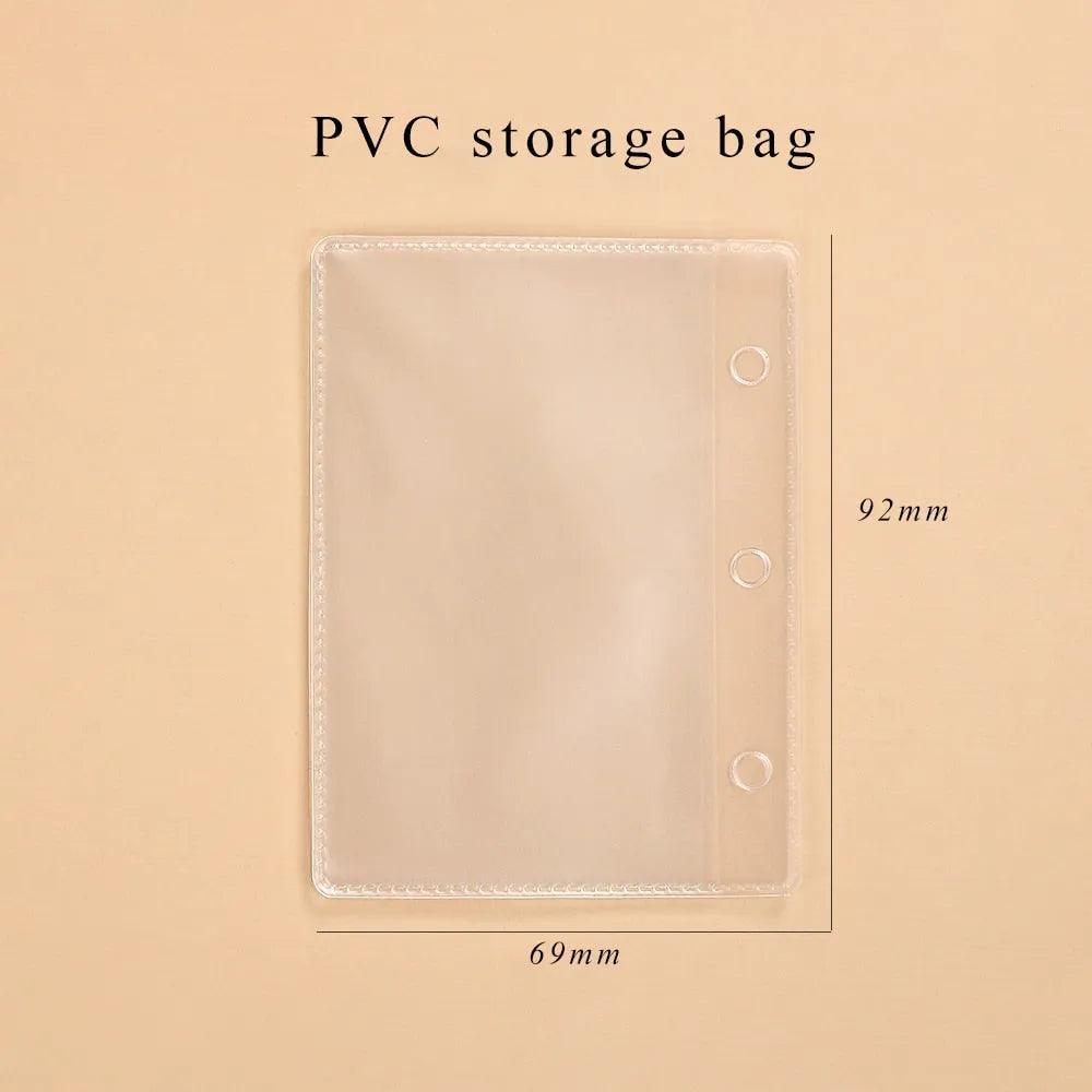 JIANWU Creative Cute Transparent 3 ring Mini Loose-leaf Hand Book Student Portable Notebook ring binder Kawaii School Supplies - ItemBear.com
