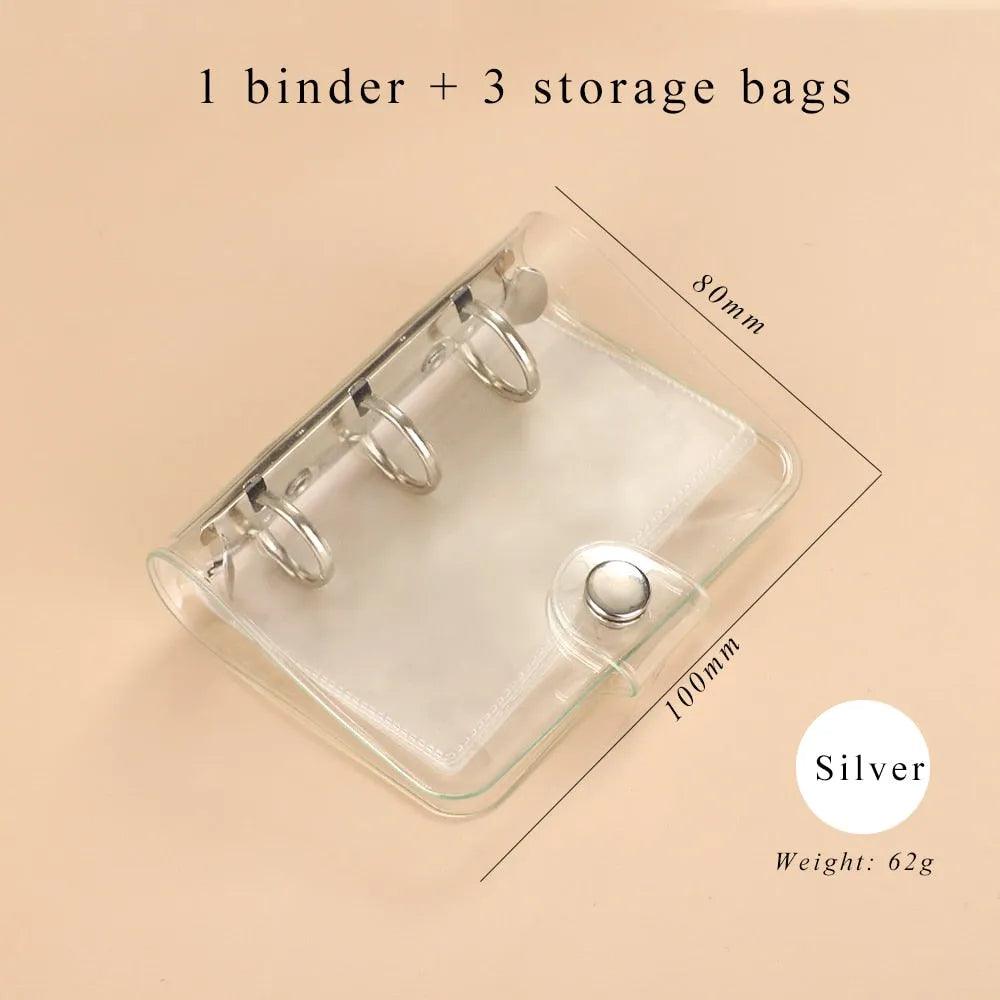 JIANWU Creative Cute Transparent 3 ring Mini Loose-leaf Hand Book Student Portable Notebook ring binder Kawaii School Supplies - ItemBear.com