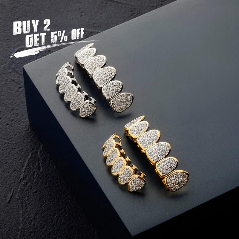 JINAO Gold Silver-Plated Hip Hop Teeth Grill All Iced Out CZ Stone - Premium Other from AliExpress Winners - Just $58.50! Shop now at ItemBear.com