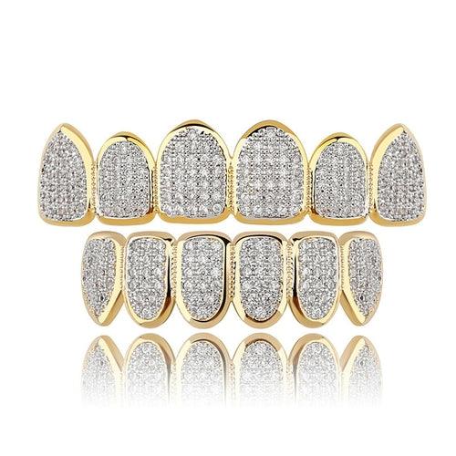 JINAO Gold Silver-Plated Hip Hop Teeth Grill All Iced Out CZ Stone - Premium Other from AliExpress Winners - Just $58.50! Shop now at ItemBear.com