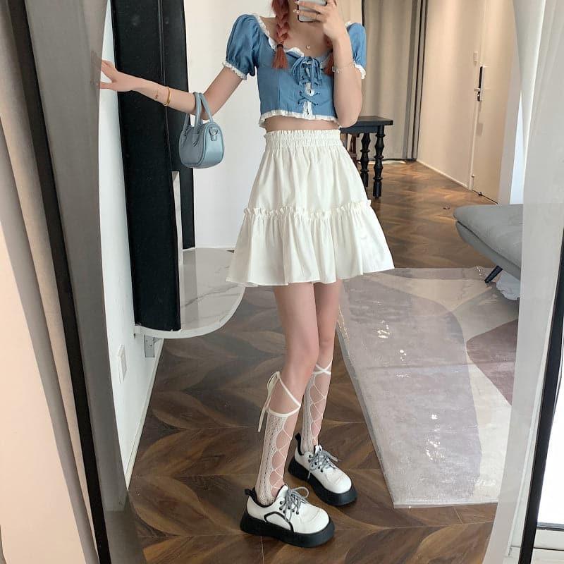 Kawaii A-Line High Waisted Mini Skirt - ItemBear.com