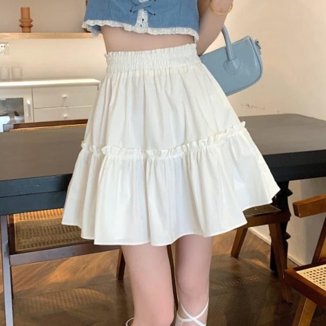 Kawaii A-Line High Waisted Mini Skirt - ItemBear.com