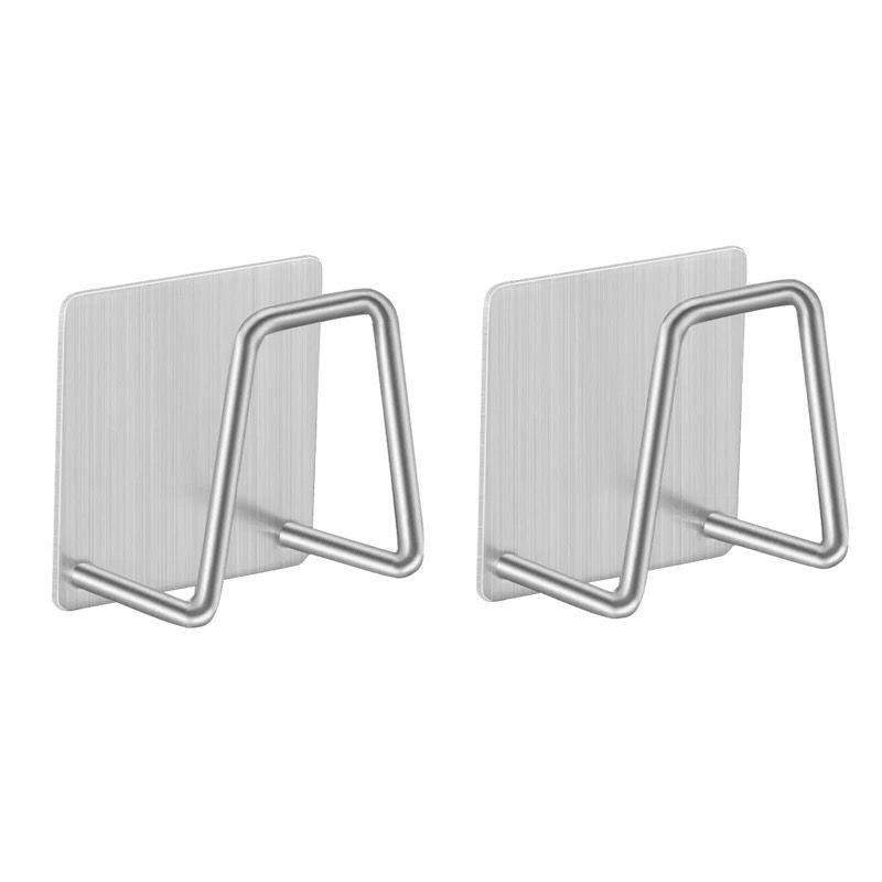 Kitchen Stainless Steel Sink Sponges Holder Self Adhesive Drain Drying Rack Kitchen Wall Hooks Accessories Storage Organizer - ItemBear.com