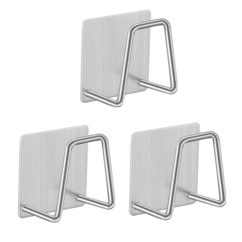 Kitchen Stainless Steel Sink Sponges Holder Self Adhesive Drain Drying Rack Kitchen Wall Hooks Accessories Storage Organizer - ItemBear.com