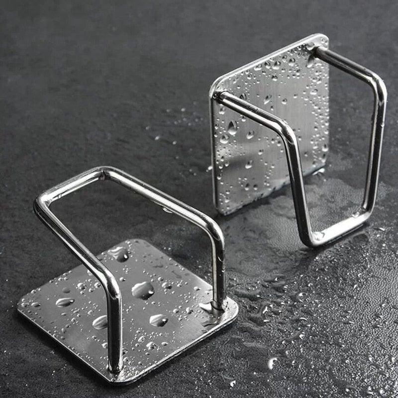 Kitchen Stainless Steel Sink Sponges Holder Self Adhesive Drain Drying Rack Kitchen Wall Hooks Accessories Storage Organizer - ItemBear.com
