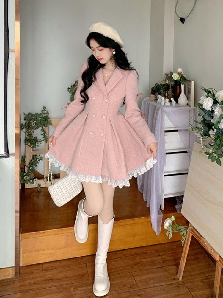 Korean Style Lace Party Mini Dress - ItemBear.com