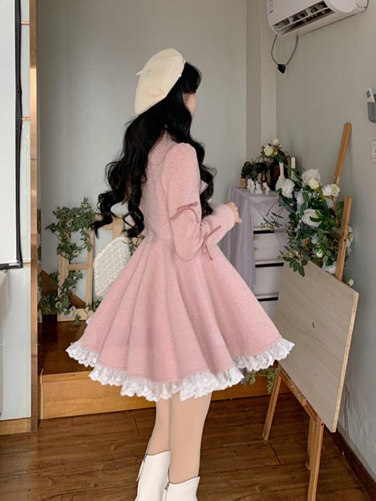 Korean Style Lace Party Mini Dress - ItemBear.com