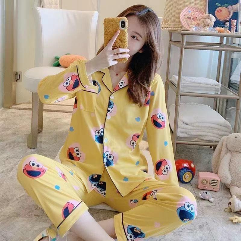 Korean version of grid cute spring and autumn can be worn outside home clothes suit students 2021 new pajamas female spring thin section - ItemBear.com