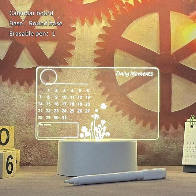 LED Note Board Light With Pen USB Message Board Night Light Creative Acrylic White Lamp For Bedroom Children Girls Friend Gifts - ItemBear.com