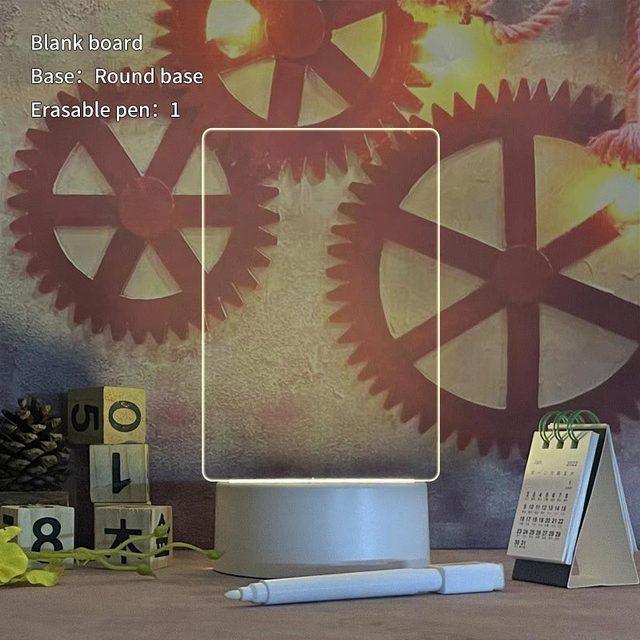 LED Note Board Light With Pen USB Message Board Night Light Creative Acrylic White Lamp For Bedroom Children Girls Friend Gifts - ItemBear.com