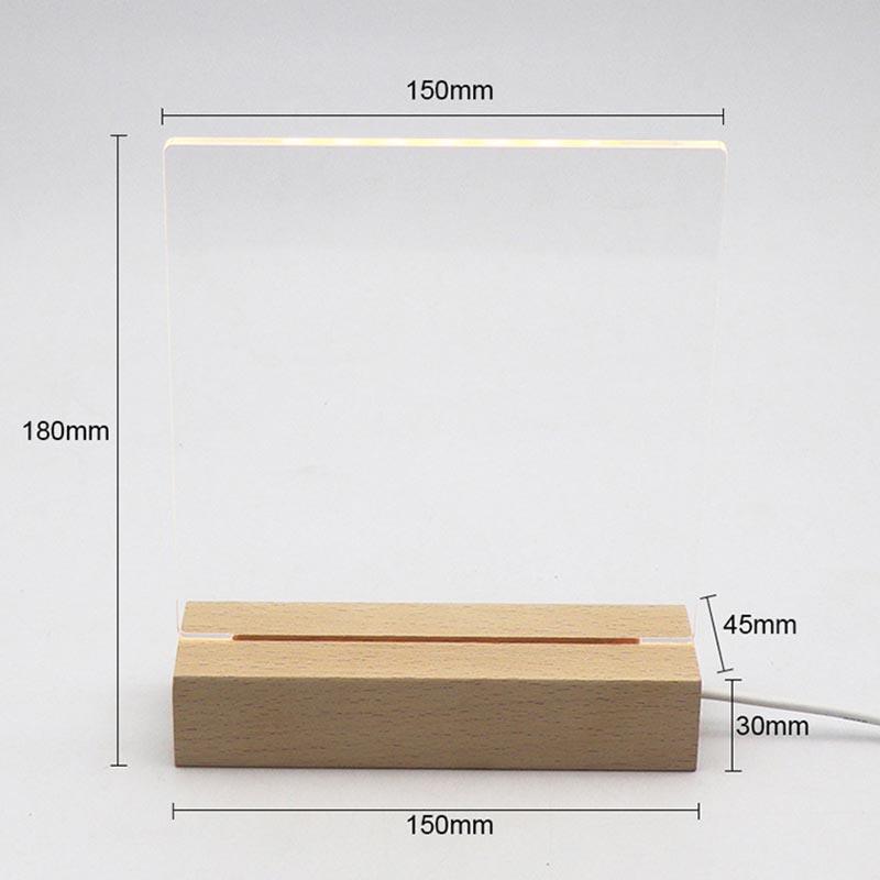 LED Note Board Light With Pen USB Message Board Night Light Creative Acrylic White Lamp For Bedroom Children Girls Friend Gifts - ItemBear.com