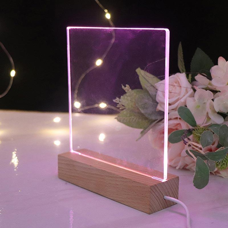 LED Note Board Light With Pen USB Message Board Night Light Creative Acrylic White Lamp For Bedroom Children Girls Friend Gifts - ItemBear.com