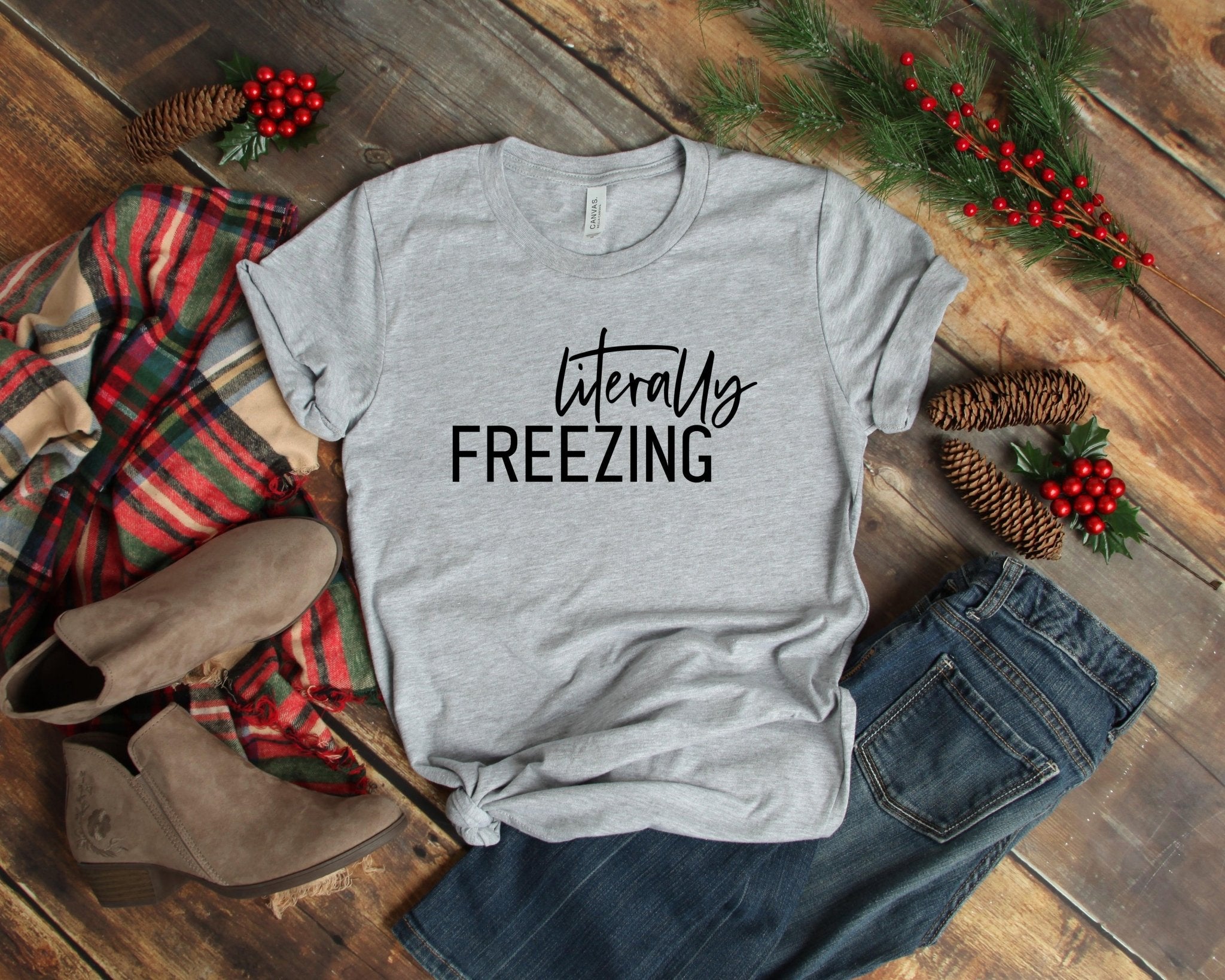 Literally Freezing Shirt, Christmas Shirt - ItemBear.com