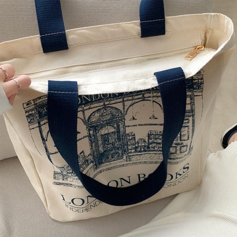 London Books Print Canvas Shoulder Bag - ItemBear.com