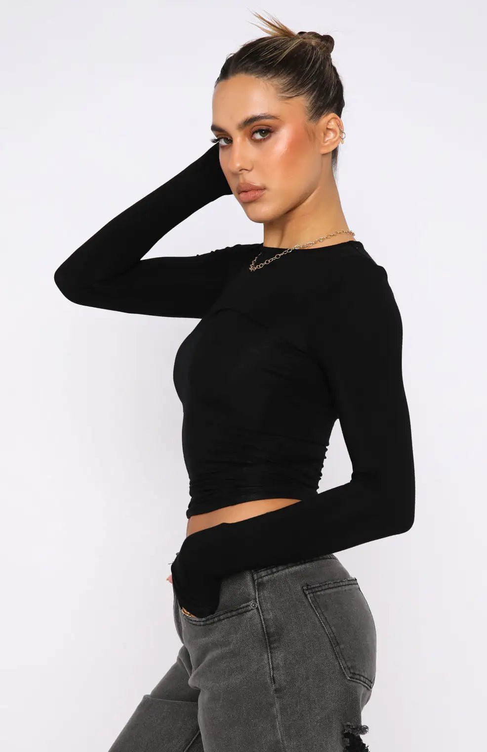 Long Sleeve Top Black - ItemBear.com