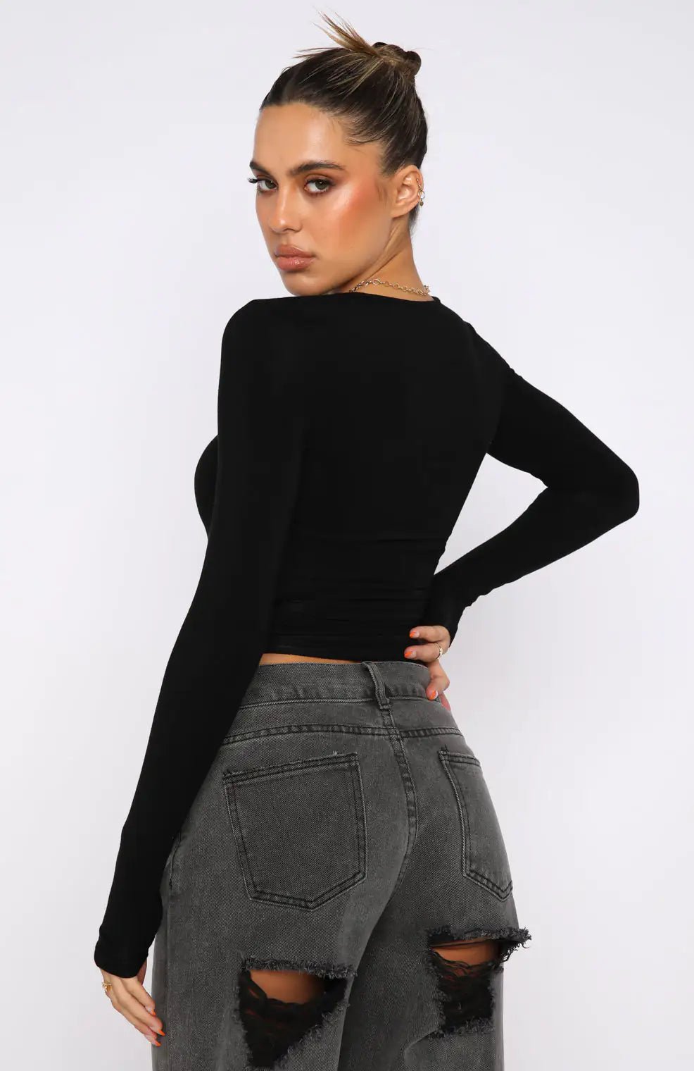 Long Sleeve Top Black - ItemBear.com