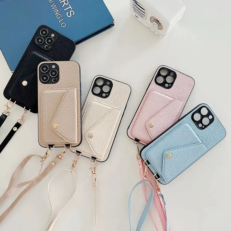 Secure Strap Leather Wallet Case