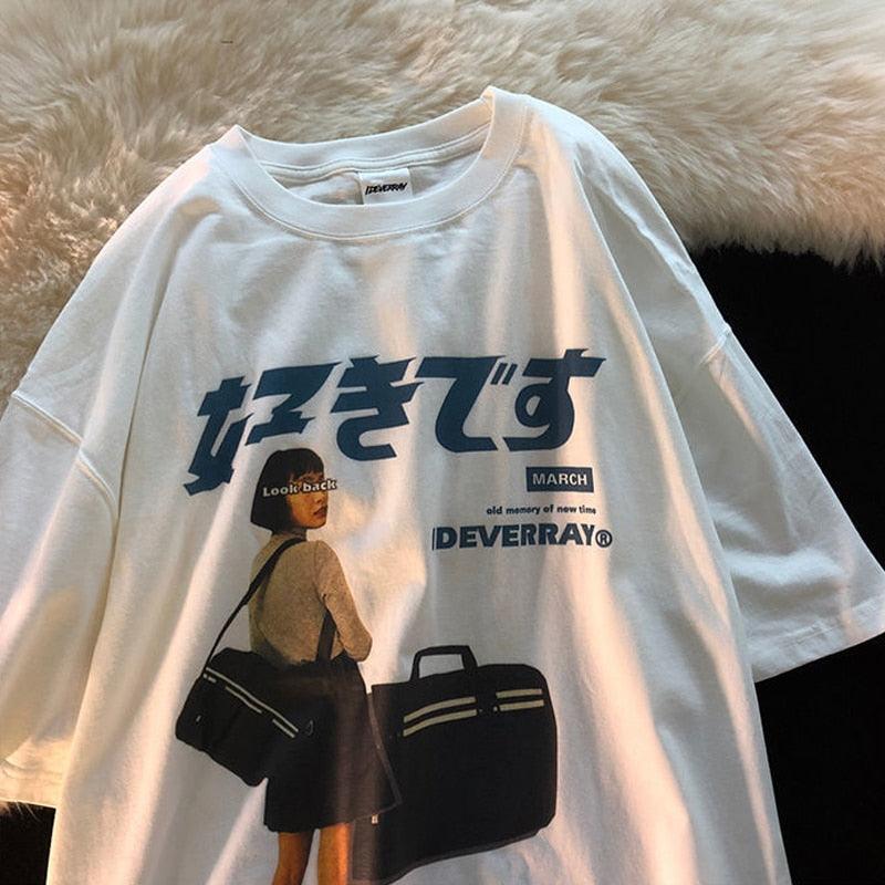 Men's Japanese Letter Graphic Tee - ItemBear.com