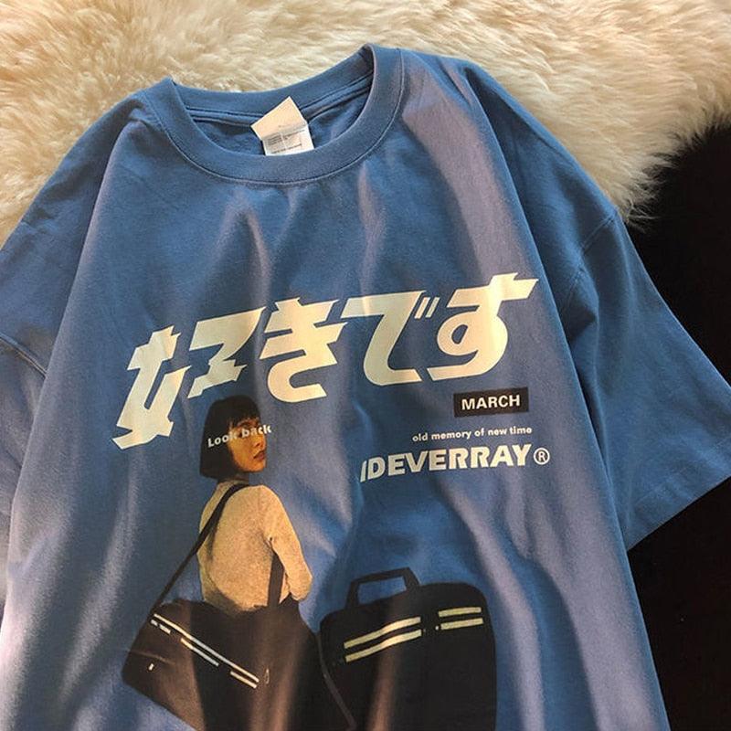 Men's Japanese Letter Graphic Tee - ItemBear.com