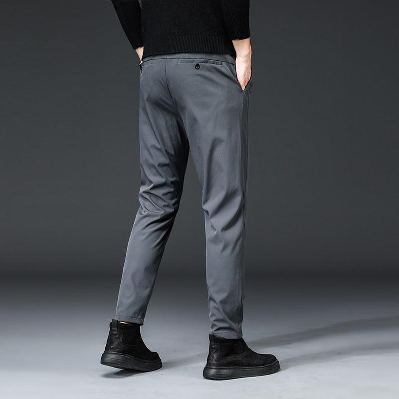 Mingyu Brand Autumn Men's Casual Pants Men Trousers Male Pant Slim Fit Work Elastic Waist Black Green Grey Light Trousers 28-38 - ItemBear.com