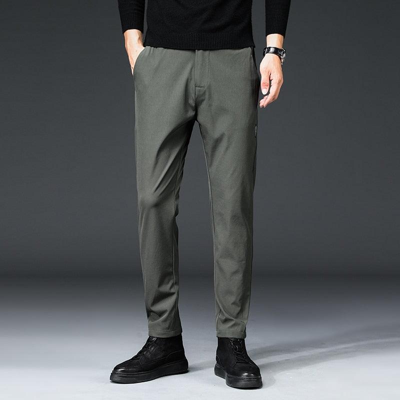 Mingyu Brand Autumn Men's Casual Pants Men Trousers Male Pant Slim Fit Work Elastic Waist Black Green Grey Light Trousers 28-38 - ItemBear.com