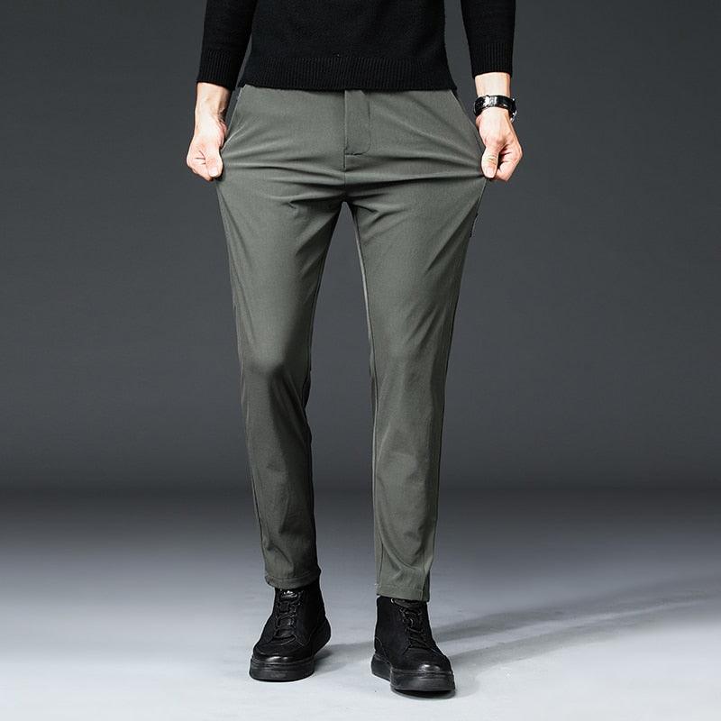 Mingyu Brand Autumn Men's Casual Pants Men Trousers Male Pant Slim Fit Work Elastic Waist Black Green Grey Light Trousers 28-38 - ItemBear.com