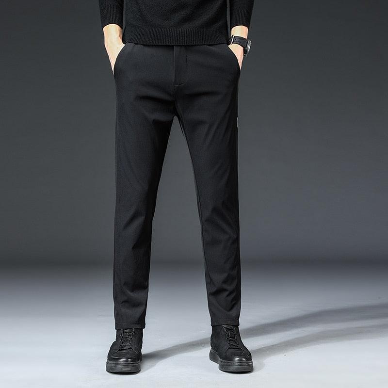 Mingyu Brand Autumn Men's Casual Pants Men Trousers Male Pant Slim Fit Work Elastic Waist Black Green Grey Light Trousers 28-38 - ItemBear.com