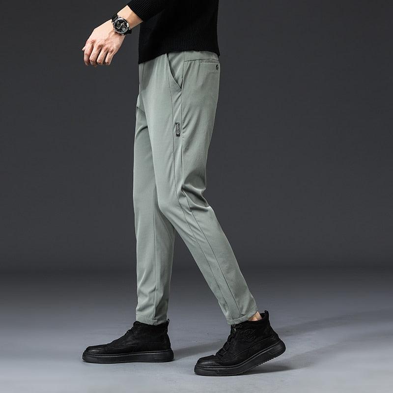 Mingyu Brand Autumn Men's Casual Pants Men Trousers Male Pant Slim Fit Work Elastic Waist Black Green Grey Light Trousers 28-38 - ItemBear.com
