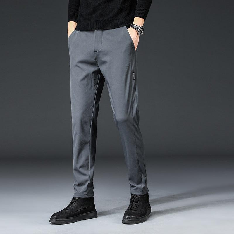 Mingyu Brand Autumn Men's Casual Pants Men Trousers Male Pant Slim Fit Work Elastic Waist Black Green Grey Light Trousers 28-38 - ItemBear.com