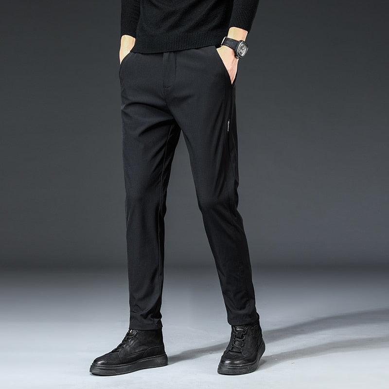 Mingyu Brand Autumn Men's Casual Pants Men Trousers Male Pant Slim Fit Work Elastic Waist Black Green Grey Light Trousers 28-38 - ItemBear.com