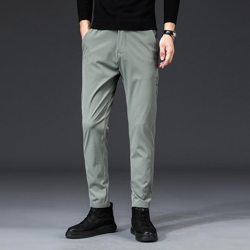 Mingyu Brand Autumn Men's Casual Pants Men Trousers Male Pant Slim Fit Work Elastic Waist Black Green Grey Light Trousers 28-38 - ItemBear.com