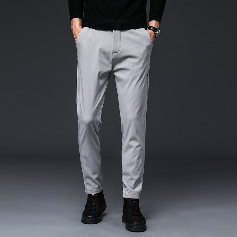 Mingyu Brand Autumn Men's Casual Pants Men Trousers Male Pant Slim Fit Work Elastic Waist Black Green Grey Light Trousers 28-38 - ItemBear.com