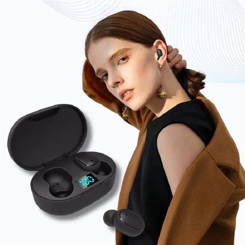 New E6s Smart Digital Display Bluetooth Headset Wireless Sports Mini Headset Stereo in-Ear - ItemBear.com