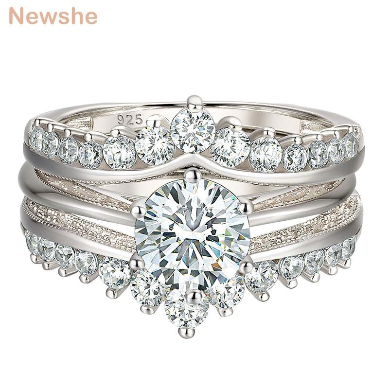 Newshe Luxury Solid 925 Sterling Silver Wedding Engagement Rings Set - Premium Other from AliExpress Winners - Just $158.97! Shop now at ItemBear.com