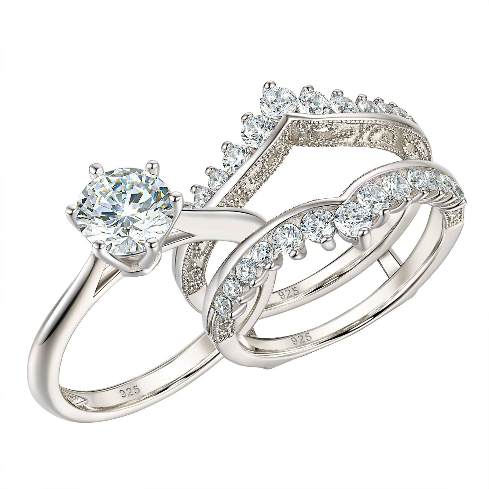 Newshe Luxury Solid 925 Sterling Silver Wedding Engagement Rings Set - Premium Other from AliExpress Winners - Just $158.97! Shop now at ItemBear.com