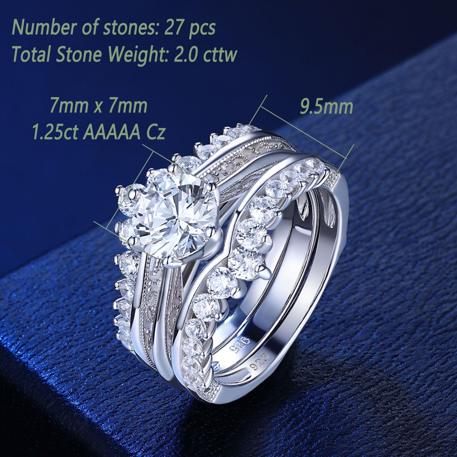 Newshe Luxury Solid 925 Sterling Silver Wedding Engagement Rings Set - Premium Other from AliExpress Winners - Just $158.97! Shop now at ItemBear.com