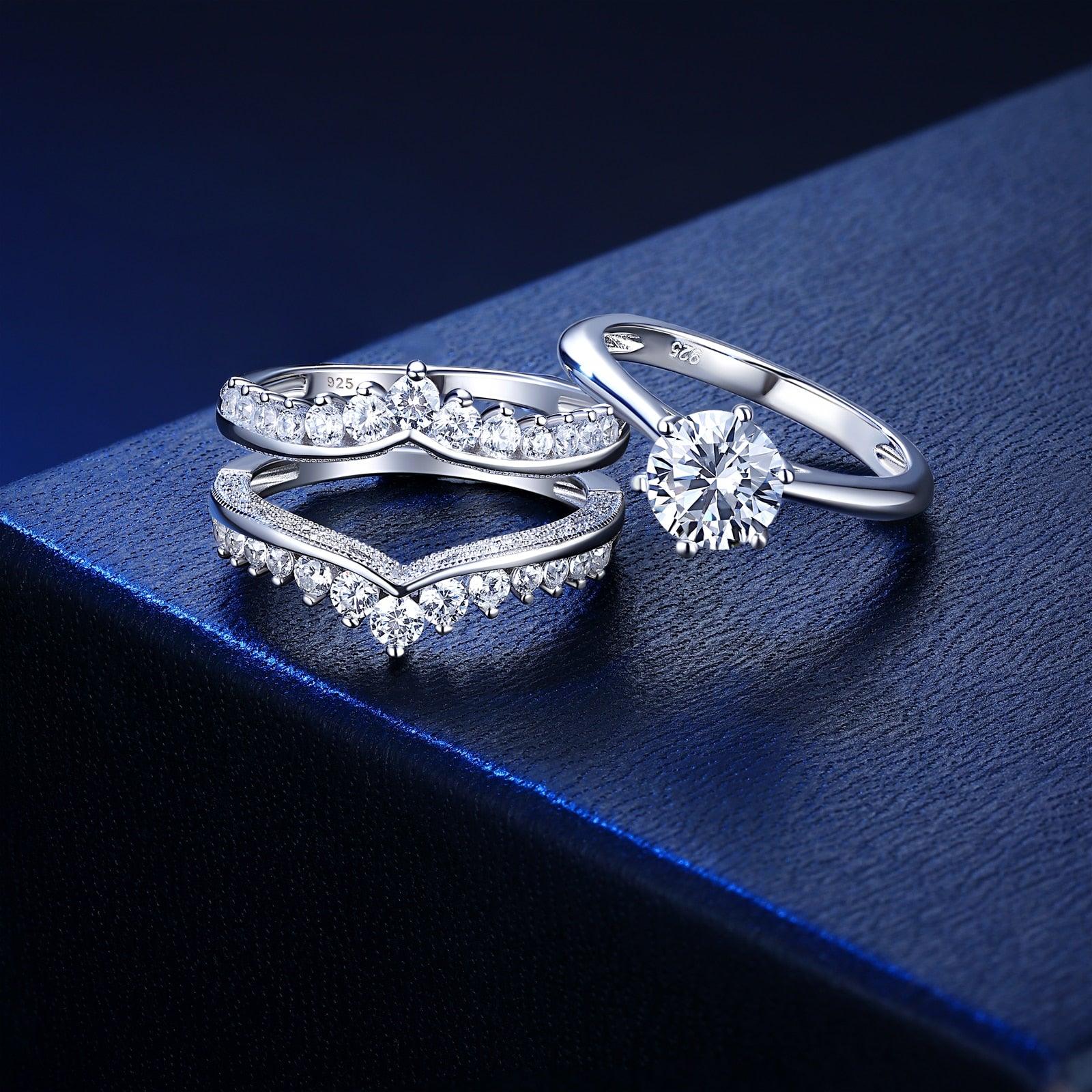 Newshe Luxury Solid 925 Sterling Silver Wedding Engagement Rings Set - Premium Other from AliExpress Winners - Just $158.97! Shop now at ItemBear.com