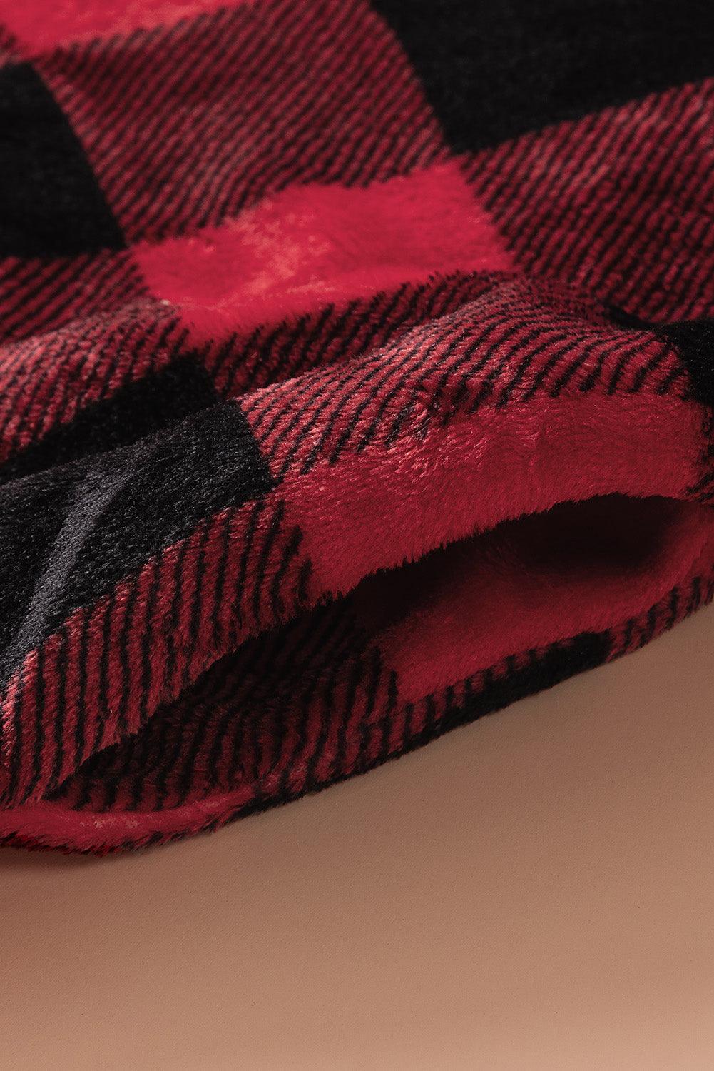 Plaid Print 1/4 Collar Sweatshirt - ItemBear.com