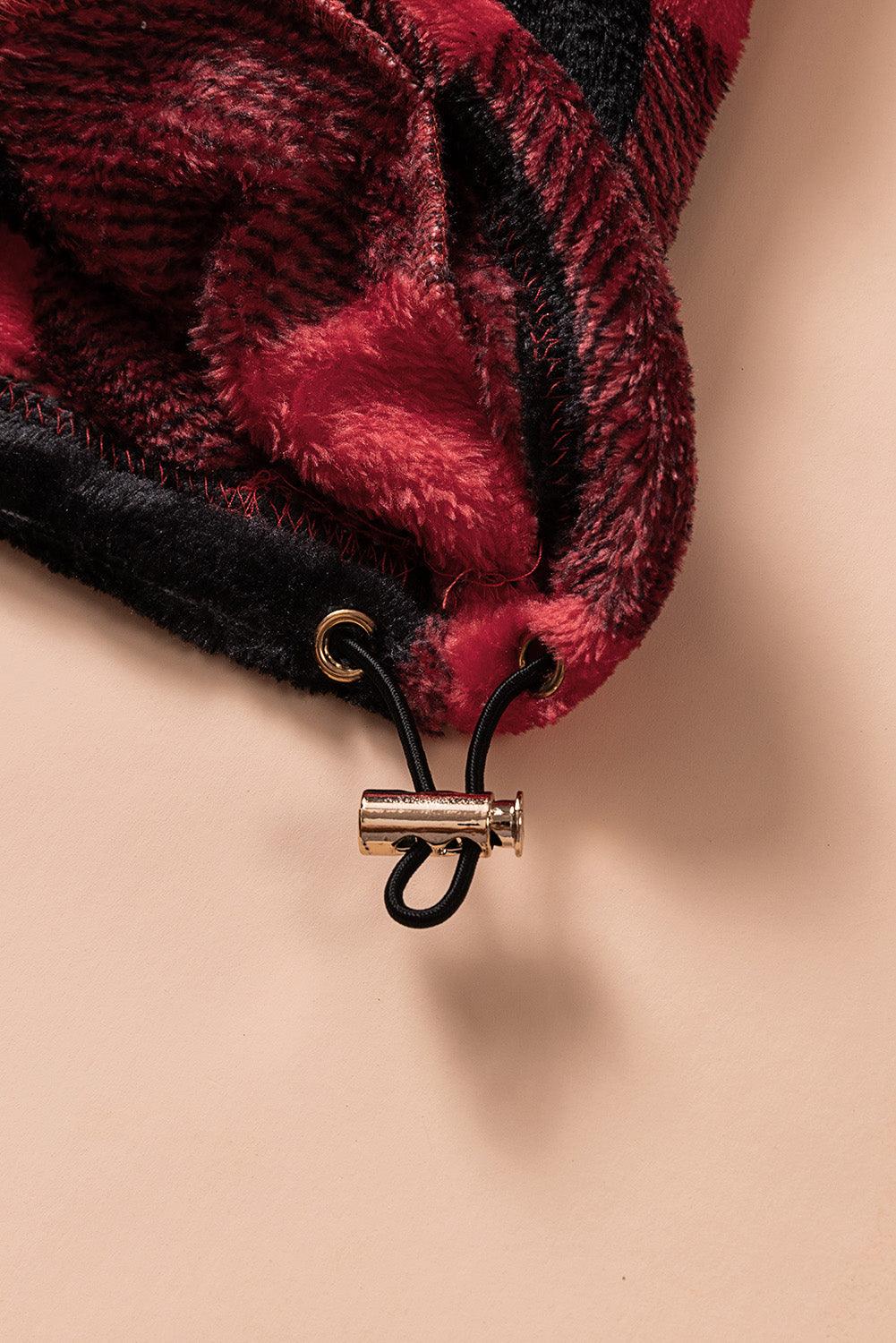Plaid Print 1/4 Collar Sweatshirt - ItemBear.com