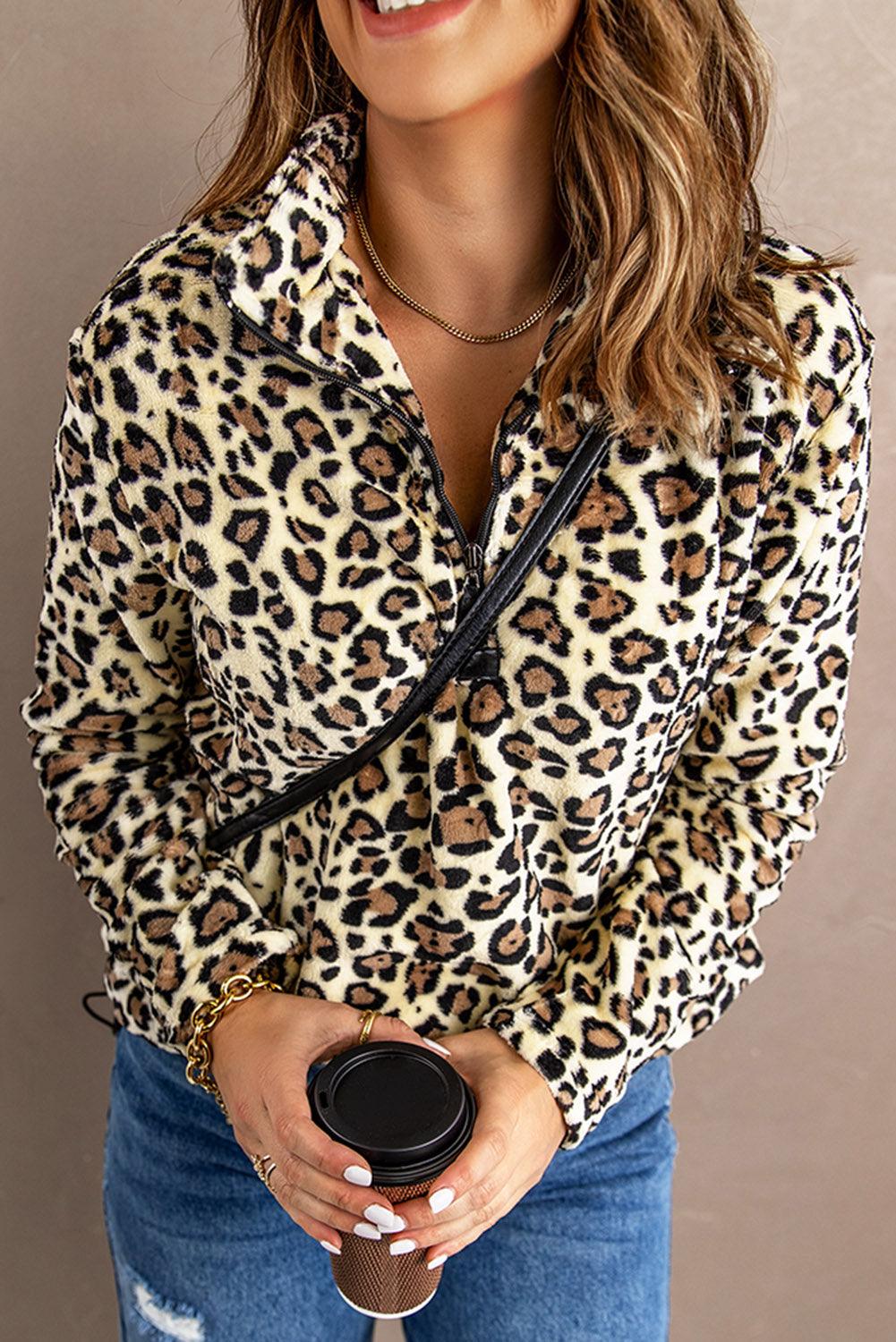 Plaid Print 1/4 Collar Sweatshirt - ItemBear.com