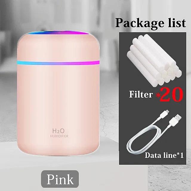 Portable 300ml Electric Air Humidifier Aroma Oil Diffuser USB Cool Mist Sprayer with Colorful Night Light for Home Car - ItemBear.com