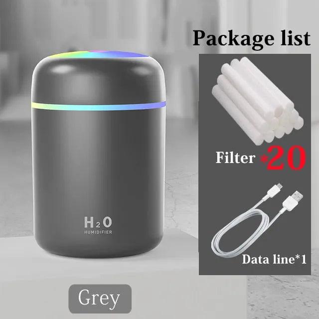 Portable 300ml Electric Air Humidifier Aroma Oil Diffuser USB Cool Mist Sprayer with Colorful Night Light for Home Car - ItemBear.com