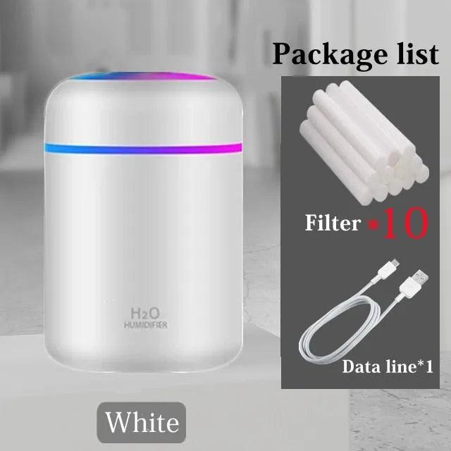 Portable 300ml Electric Air Humidifier Aroma Oil Diffuser USB Cool Mist Sprayer with Colorful Night Light for Home Car - ItemBear.com