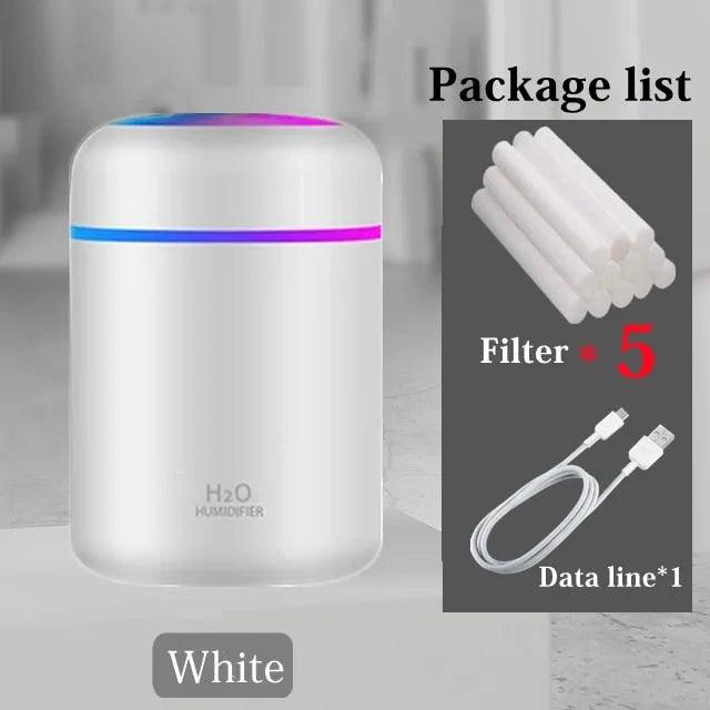 Portable 300ml Electric Air Humidifier Aroma Oil Diffuser USB Cool Mist Sprayer with Colorful Night Light for Home Car - ItemBear.com