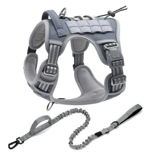 Reflective Tactical Harness For Large Small Dogs Training Vest Leash - ItemBear.com