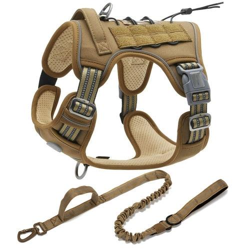 Reflective Tactical Harness For Large Small Dogs Training Vest Leash - ItemBear.com