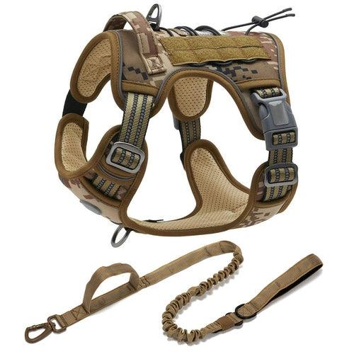 Reflective Tactical Harness For Large Small Dogs Training Vest Leash - ItemBear.com