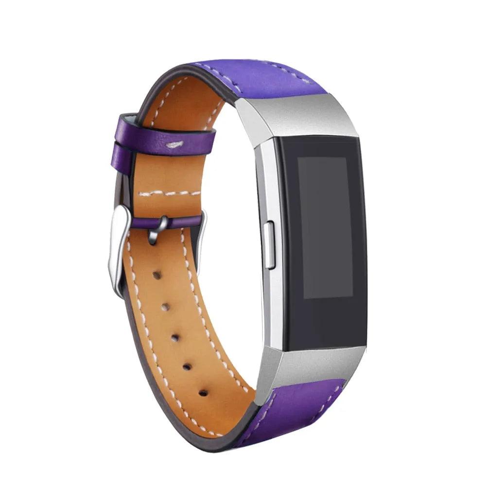 Replacement Fitbit Charge 3 Bands Leather Straps Band Interchangeable Smart Fitness Watch Bands With Stainless Frame for Charge3 - ItemBear.com