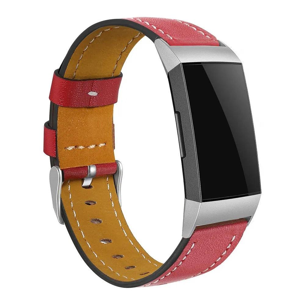 Replacement Fitbit Charge 3 Bands Leather Straps Band Interchangeable Smart Fitness Watch Bands With Stainless Frame for Charge3 - ItemBear.com